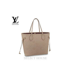 Louis Vuitton Neverfull Empreinte Shoulder Bag Tan